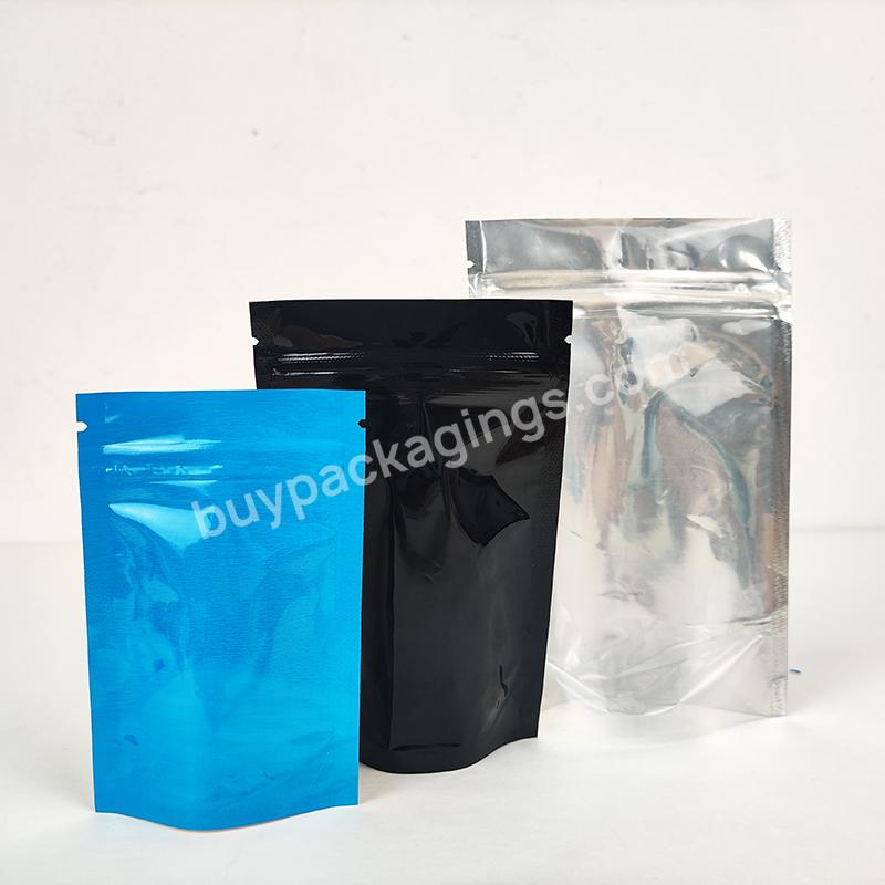 Custom Foil Bags Transparent Pouch Bag Matte Black Back Bags One Side Clear Black Stand Up Pouch With Zipper