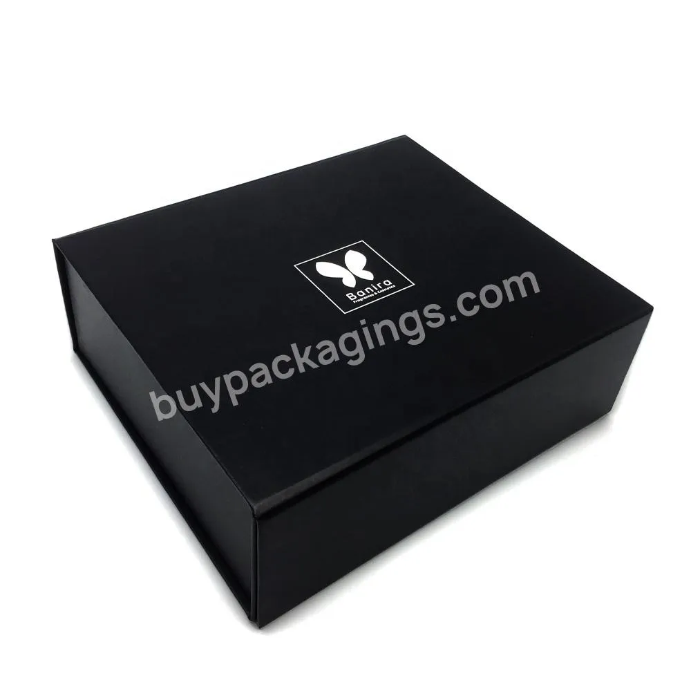 Custom Folding Black Gift Packaging Paper Box Luxury Cardboard Box With Logos