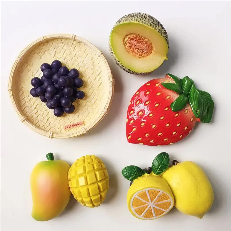 Custom Fruit Souvenir Sublimation Refrigerator Resin 3D Fridge Magnet