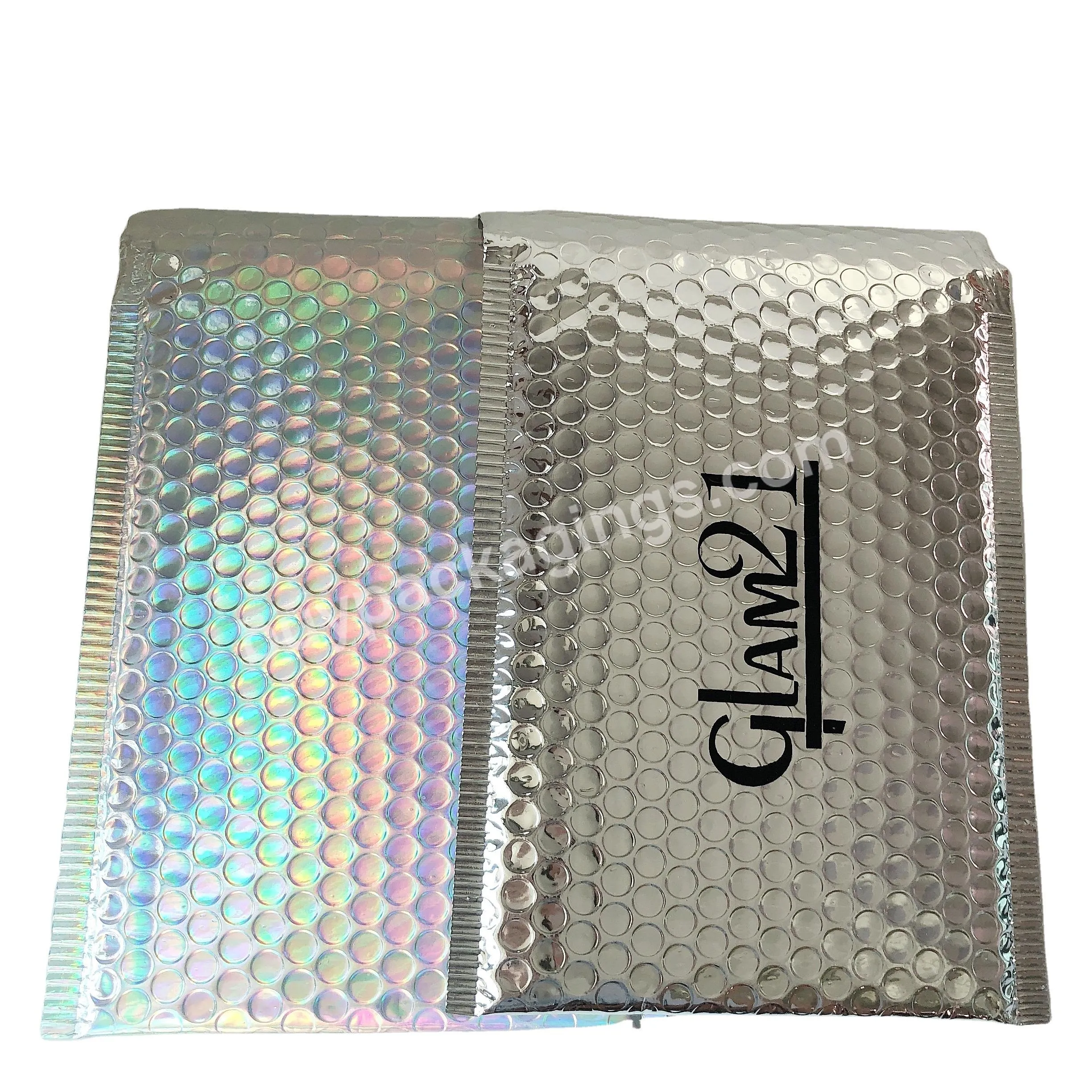 Custom Gift Bags Sliver Poly Bubble Mailer Padded Envelope Express Shipping Mailing Courier Metallic Packaging Bags