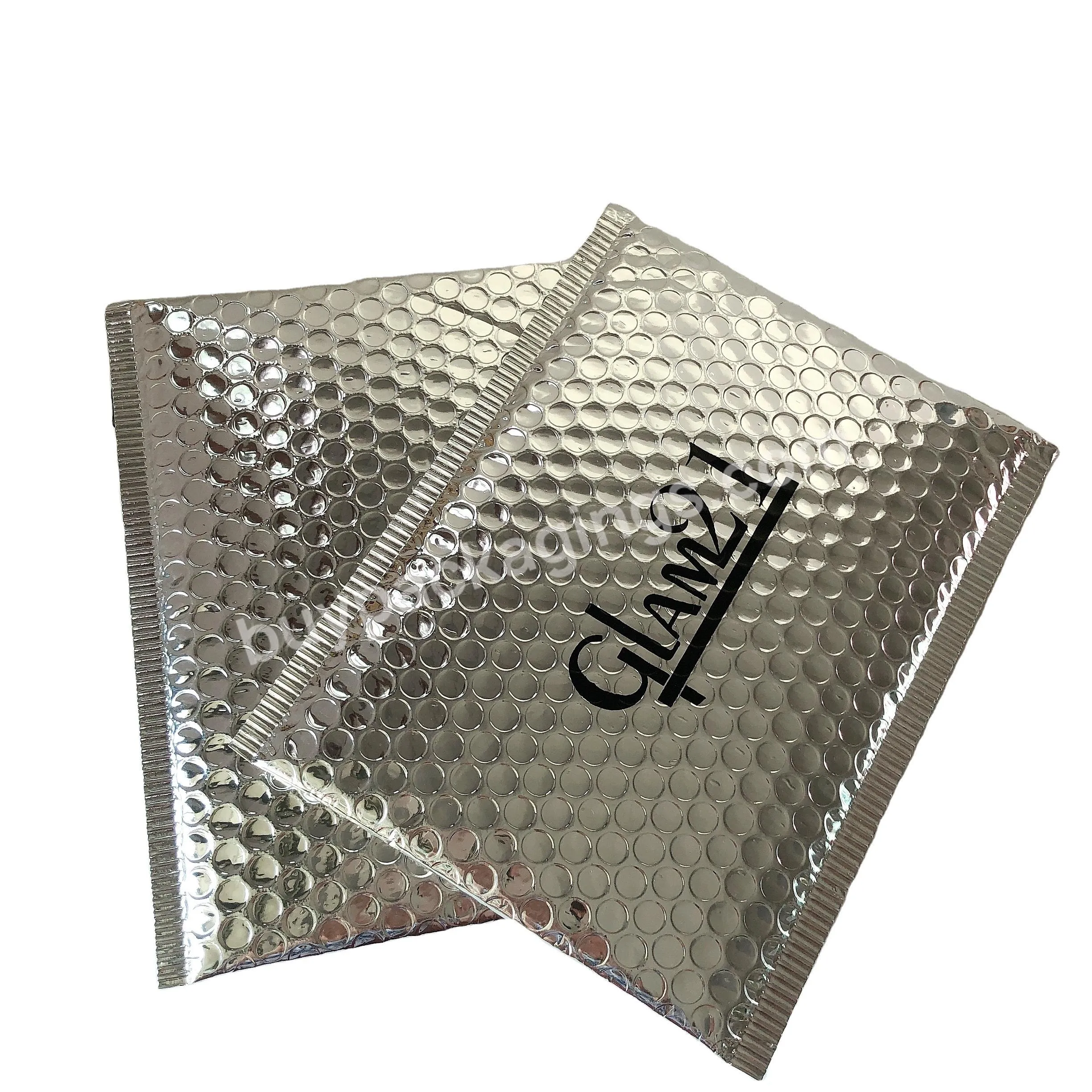 Custom Gift Bags Sliver Poly Bubble Mailer Padded Envelope Express Shipping Mailing Courier Metallic Packaging Bags