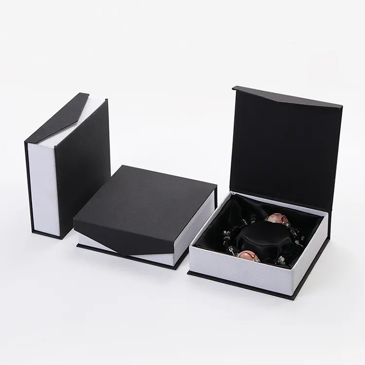Custom gift boxes black luxury jewelry box packaging small box for jewelries