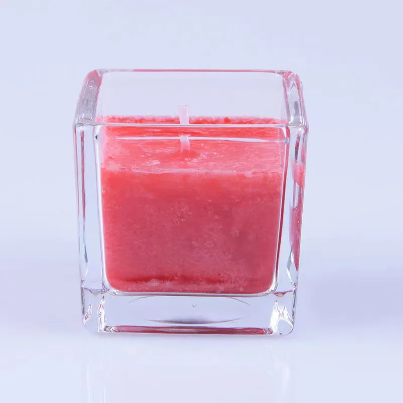 Custom Glass Square 10oz Containers Clear Square Glass Candle Jars For Home Wedding