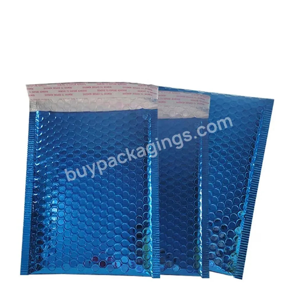 Custom Gold Mailing Bags Air Bubbles Envelopes Purple Bubble Metallic Bag Waterproof Poly Mailers