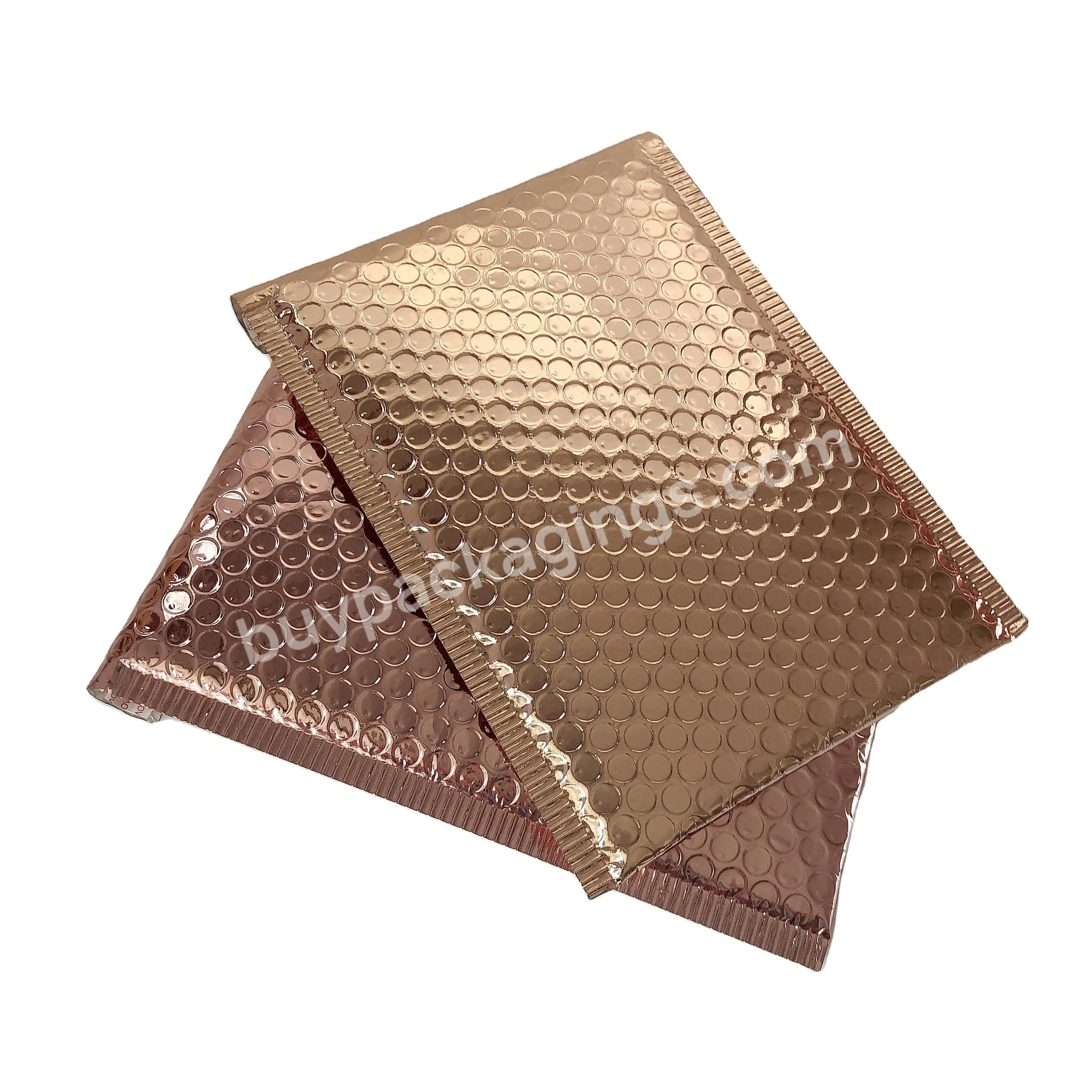 Custom Gold Printed Padded Shipping Package Courier Delivery Envelopes Bubble Mailer Bags