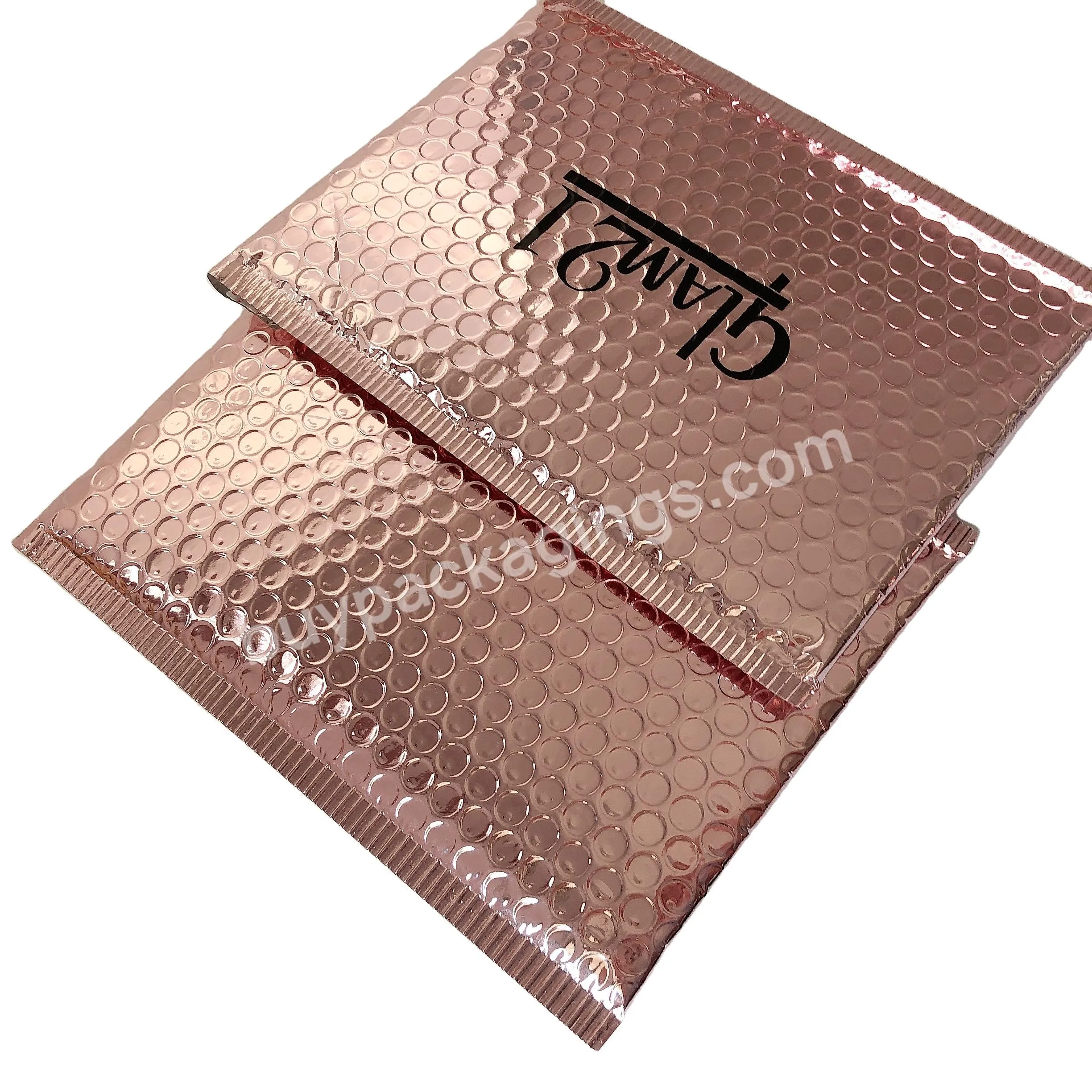 Custom Gold Printed Padded Shipping Package Courier Delivery Envelopes Bubble Mailer Bags