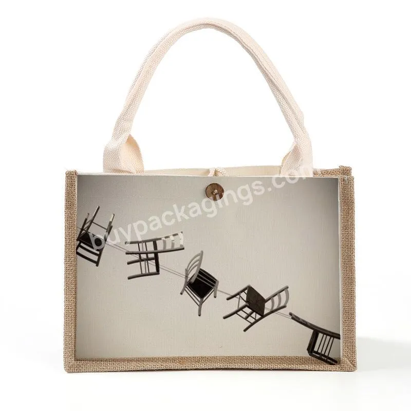 Custom High Quality Full Printing Shopping Burlap Wholesale Foldable New Jute Bags For Gifts