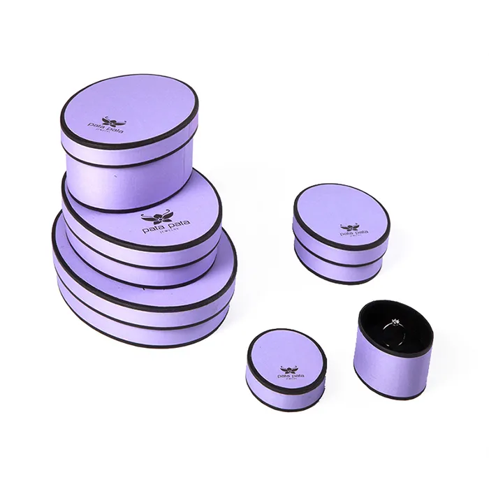 Custom high quality purple paper round jewelry bracelet gift packaging box