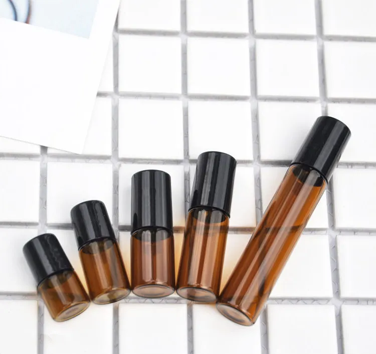 Custom High Quality Remove Ball Glass Move Ball Bottles Refillable Essential Oil Perfume Separately With Plastic Cap