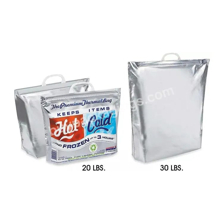 Custom Hot Cold Disposable Food Delivery Insulated Aluminum Foil Thermal Cooler Bags With Handle