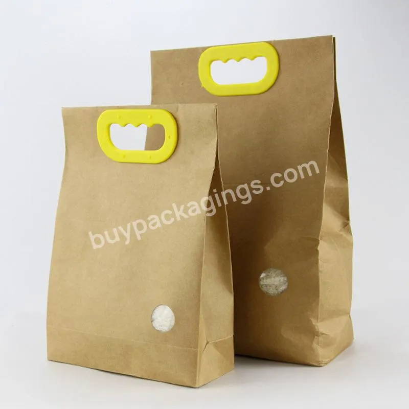 Custom Laminated 5kg 10kg 25kg Kraft Paper Rice Packaging Bag For Sale