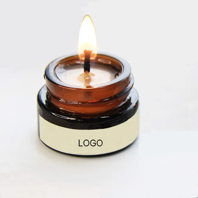 Custom Logo 2oz 4oz Matte Black Amber Colored Glass Candle Jars With Aluminum Lids