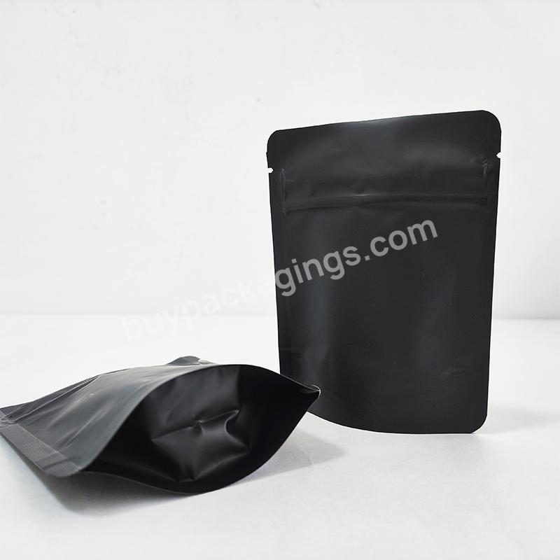 Custom Logo Black Digital Printed Resealable Snack Bags Black Stand Up Pouch Food Packaging Bag With Zipper