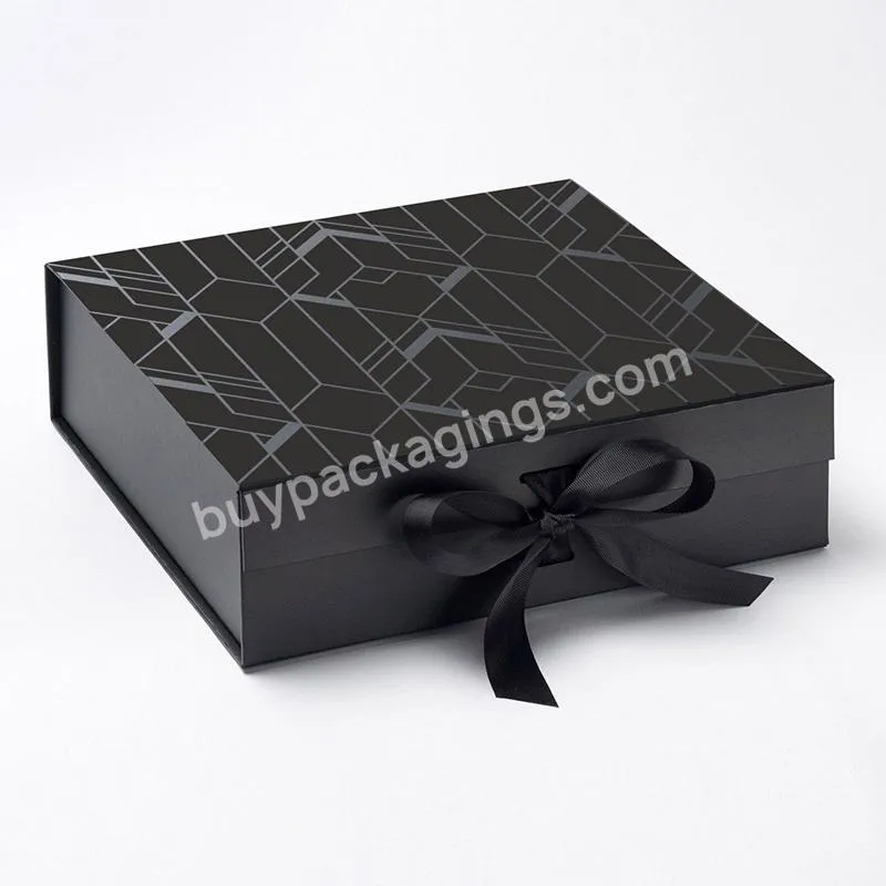 Custom Logo Blank Paper Cardboard Packaging White And Black Large Gift Box With Magnetic Closure Lid