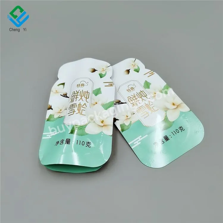 Custom Logo Bottle Shaped Foil Special Shaped Pouch Vacuum Sealed Frozen Food Packaging Bag Of Edible Bird Nest Gift