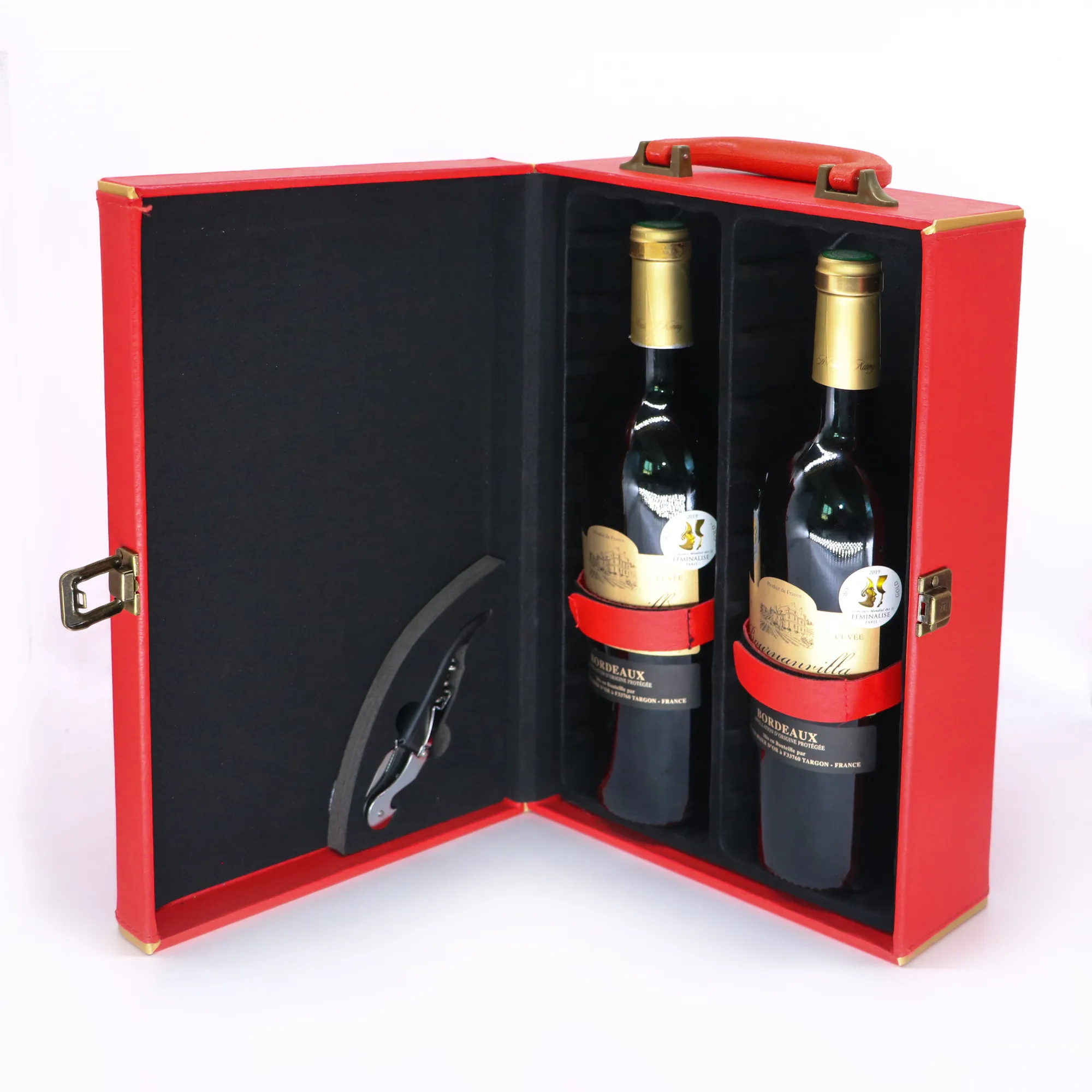Custom logo boxes for wine gift sets wine boxes with accessories cardboard wine box