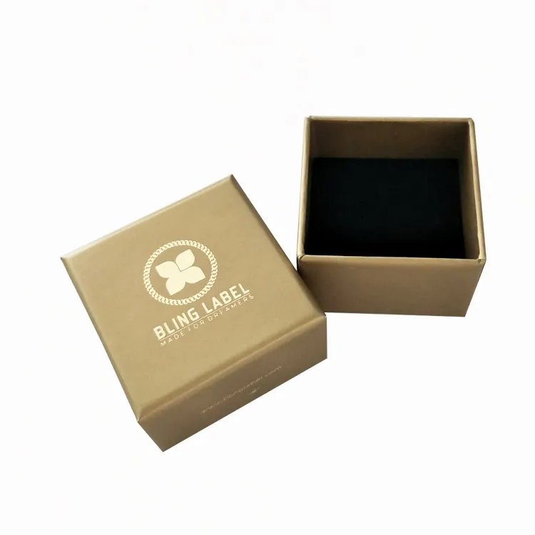 Custom Logo Champagne Gold Jewelry Box Packaging