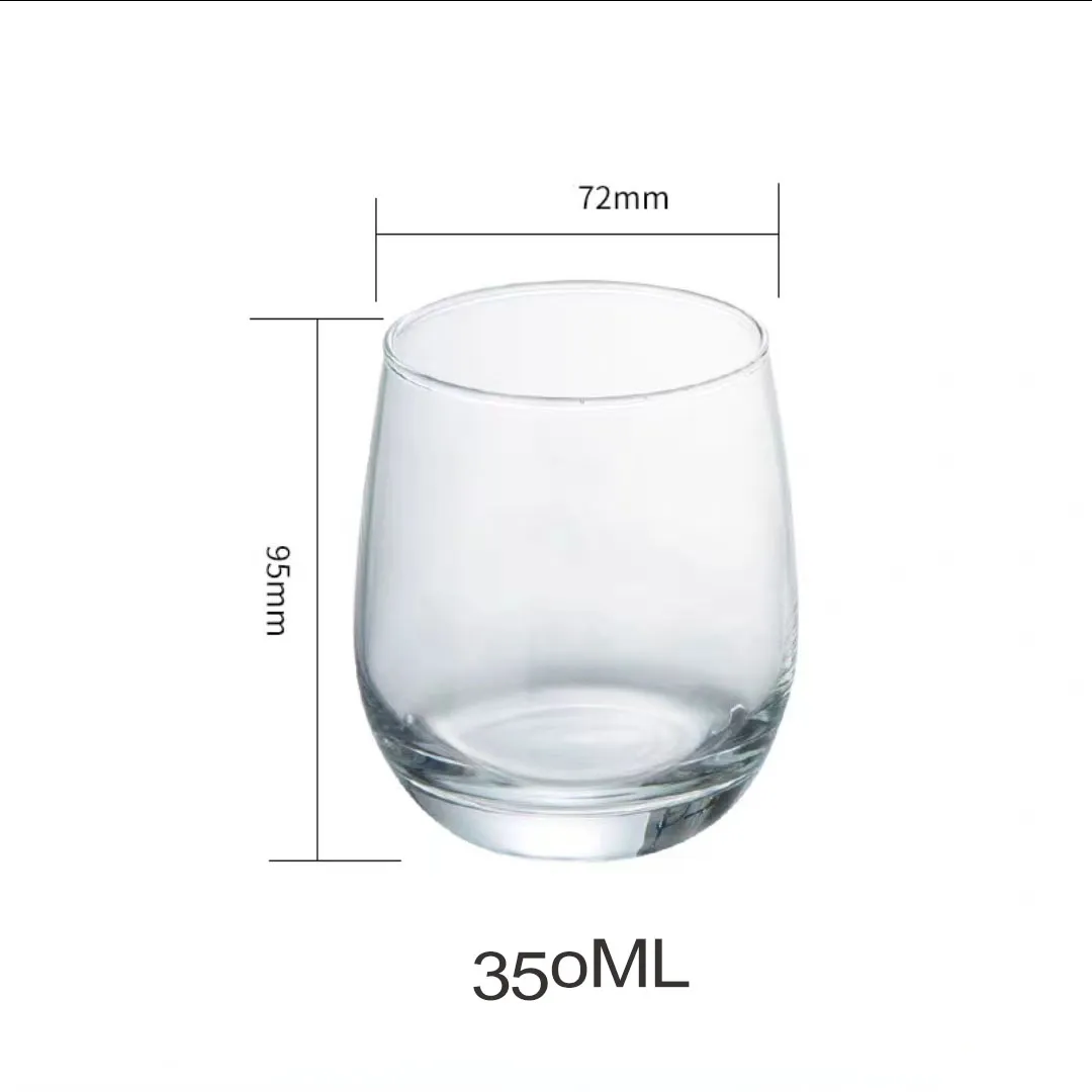 Custom Logo Classic Style Wine Glass Traditional Stemless Wine Glasses Clear Water Spirits Glass Cup For Wine