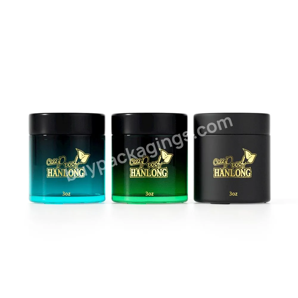 Custom Logo Color Straight Side Glass Jar Store Dry Flower 1 Gram 3.5 Gram Glass Jar With Child Proof Lid