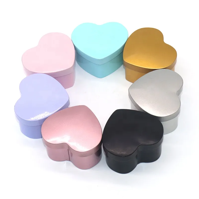 Custom Logo Decorative Tin Box Heart Shape Tin Embossed Design Mint Candy Container Gift Metal Tin Can