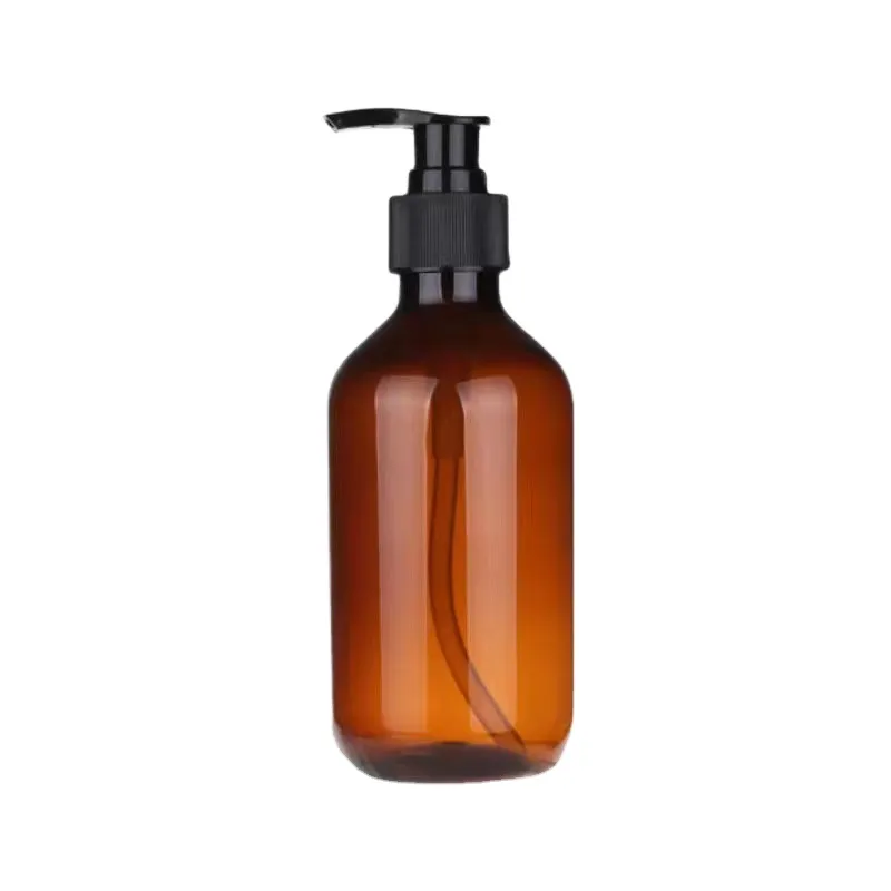 Custom Logo Empty 100ml 150ml 200ml 300ml 400ml 500ml Classy Round Amber Hotel Plastic Shampoo Bottle