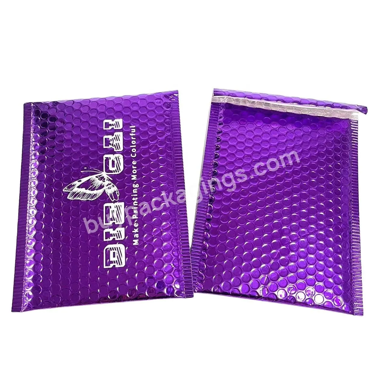 Custom Logo Envelope Mail Co Extruded Self Seal Purple Air Mailing Bag Padded Shipping Packaging A4 Poly Bubble Mailers