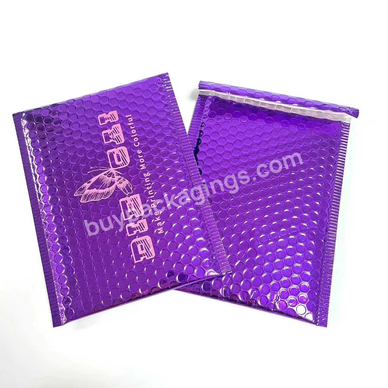 Custom Logo Envelope Mail Co Extruded Self Seal Purple Air Mailing Bag Padded Shipping Packaging A4 Poly Bubble Mailers
