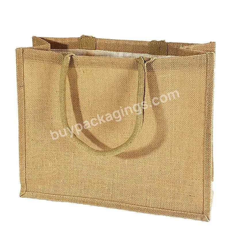 Custom Logo Environmental Protection Gift Jute Bag Outdoor Shopping Grocery Store Jute Tote Bag