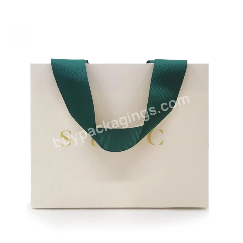 Custom Logo Gold Stamping Boutique Gift Garment Shoe Paper Shopping Bags Luxury Paper Bag