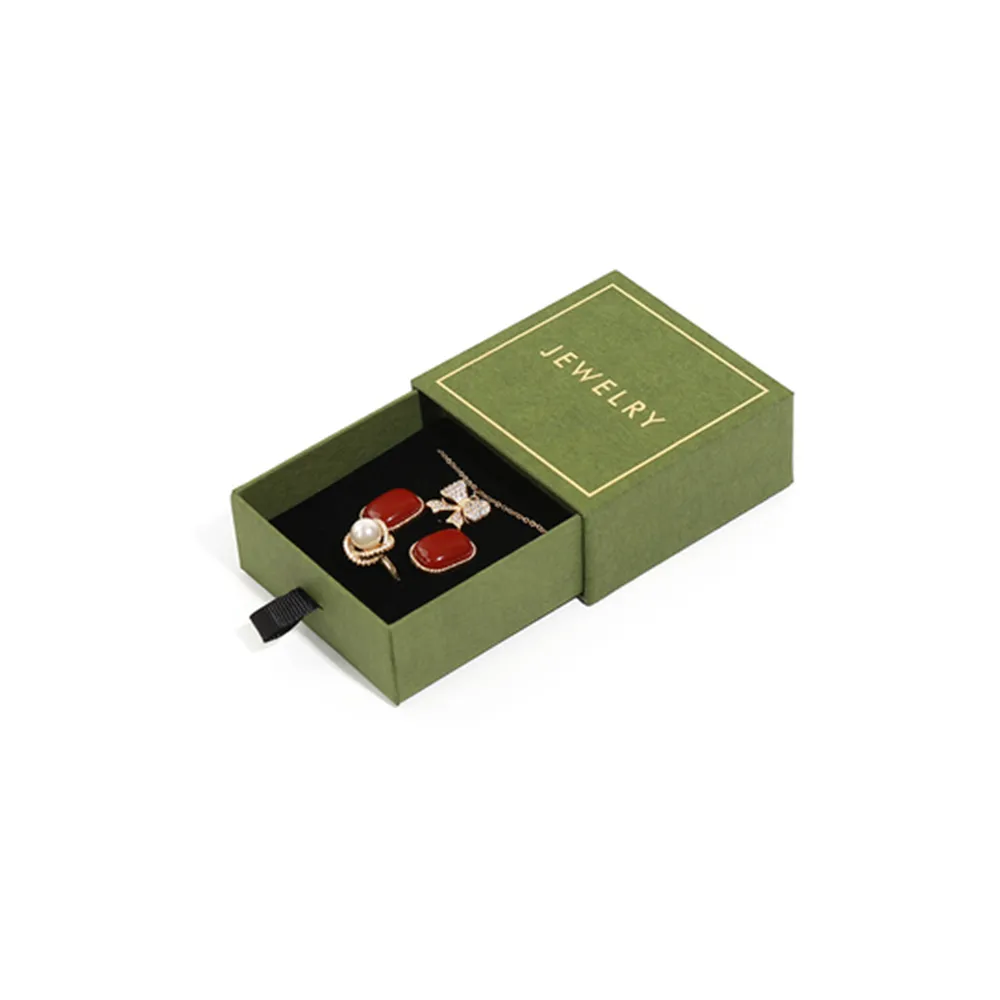 Custom Logo Jewelry Packaging Earring Necklace Bracelet Luxury Cardboard Slide Jewelry Box With Insert