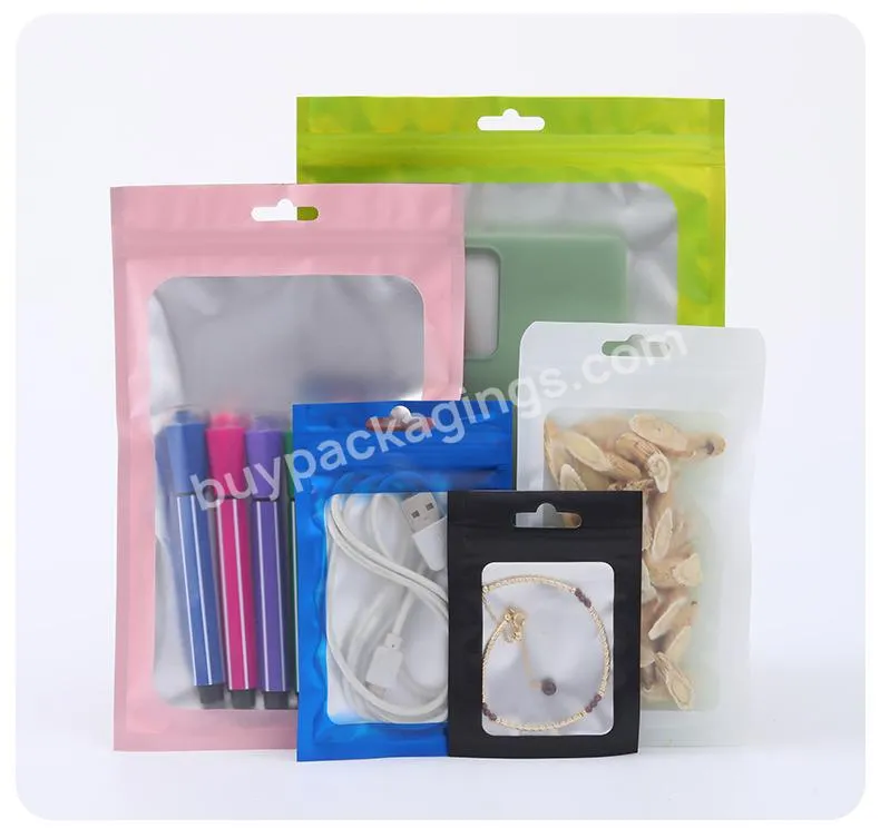 Custom Logo Jewelry Packing Pink Gold Clear Resealable Packaging Holographic Bopp Packaging Zip Lock Bags