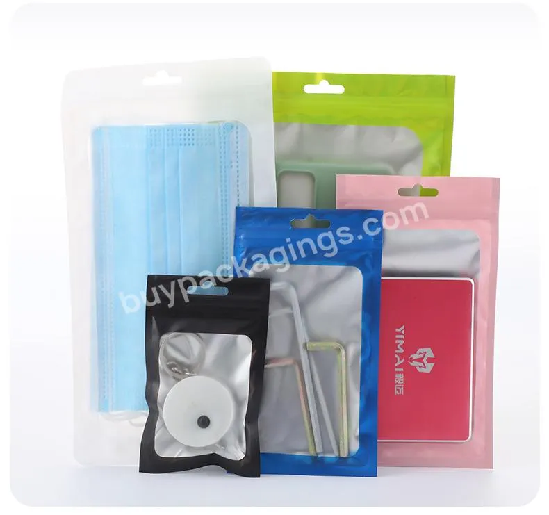 Custom Logo Jewelry Packing Pink Gold Clear Resealable Packaging Holographic Bopp Packaging Zip Lock Bags