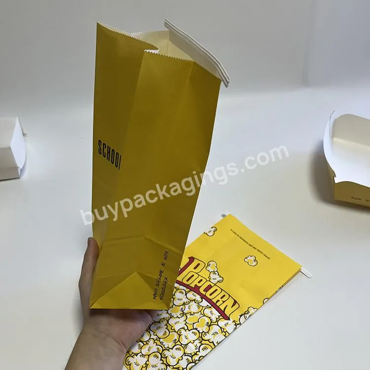 Custom Logo Kraft Paper Microwave Paper Snacks Popcorn Pouch Bags Packaging Popcorn Bags