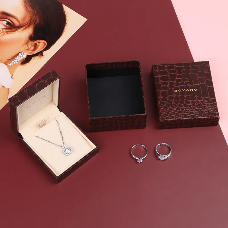 Custom Logo Luxury Jewelry Storage Small Unique Wedding Necklace Packaging Ring Gift Box