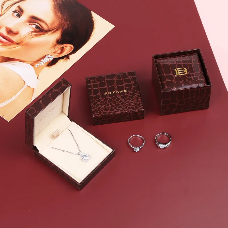 Custom Logo Luxury Jewelry Storage Small Unique Wedding Necklace Packaging Ring Gift Box