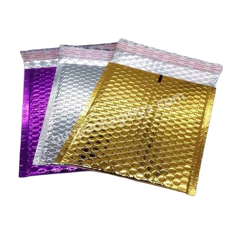 Custom Logo Metallic Foil Red Padded Envelopes Shipping Bags Rose Gold Bubble Mailers