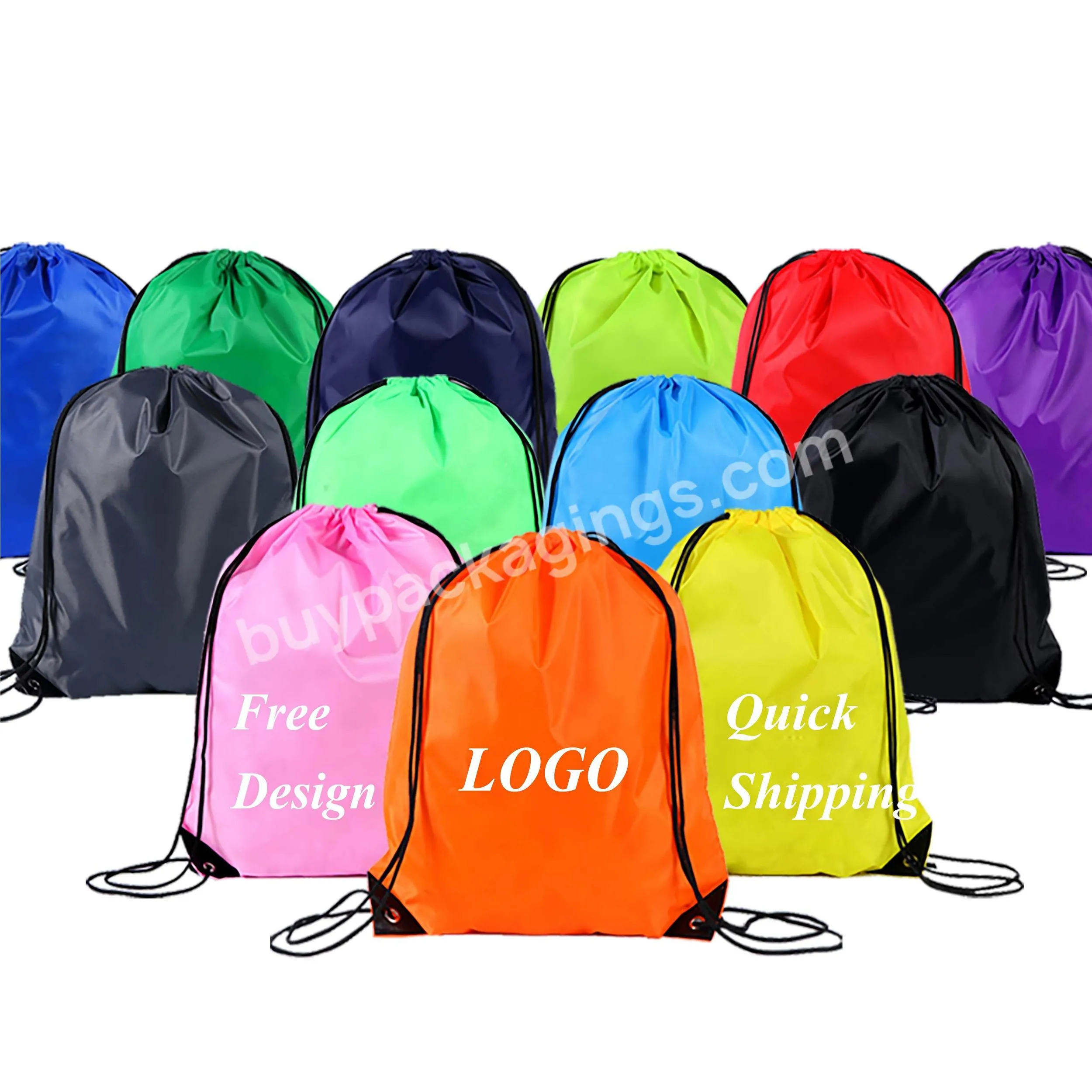 Custom Logo Nylon Polyester 210d Promotion Gym Drawstring Backpack Christmas Draw String Black Sports Bags - Buy Polyester Drawstring Bag,Drawstring Bag,Polyester Backpack Bags.