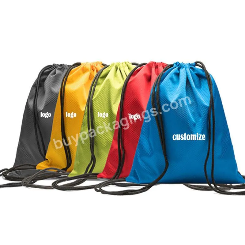 Custom Logo Oxford Cloth Promotional Printing Sport Waterproof Drawstring Bag Gym Backpack Bag Gym Cinch Bags