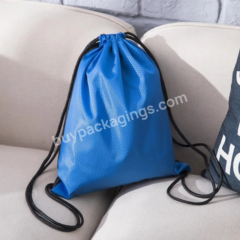 Custom Logo Oxford Cloth Promotional Printing Sport Waterproof Drawstring Bag Gym Backpack Bag Gym Cinch Bags