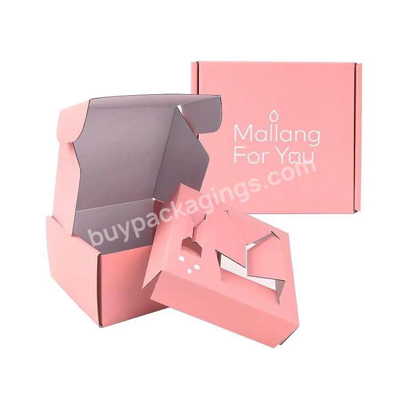 Custom Logo Pink Color Corrugated Packaging Mailer Box Shipping Box Paper Box With Quality