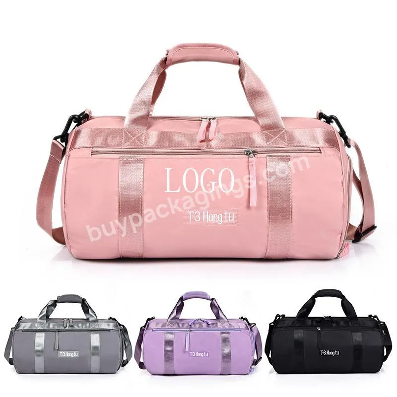 Custom Logo Pink Gym Women Design Waterproof Fashion Man Nylon Duffel Tote Bag Luggage Duffle Travel Bag With Shoe Compartment