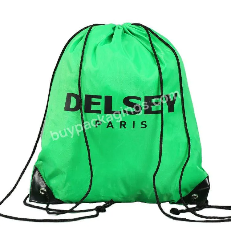 Custom Logo Polyester Shopping Draw String Bag Sport Gym Bag Drawstring Backpack