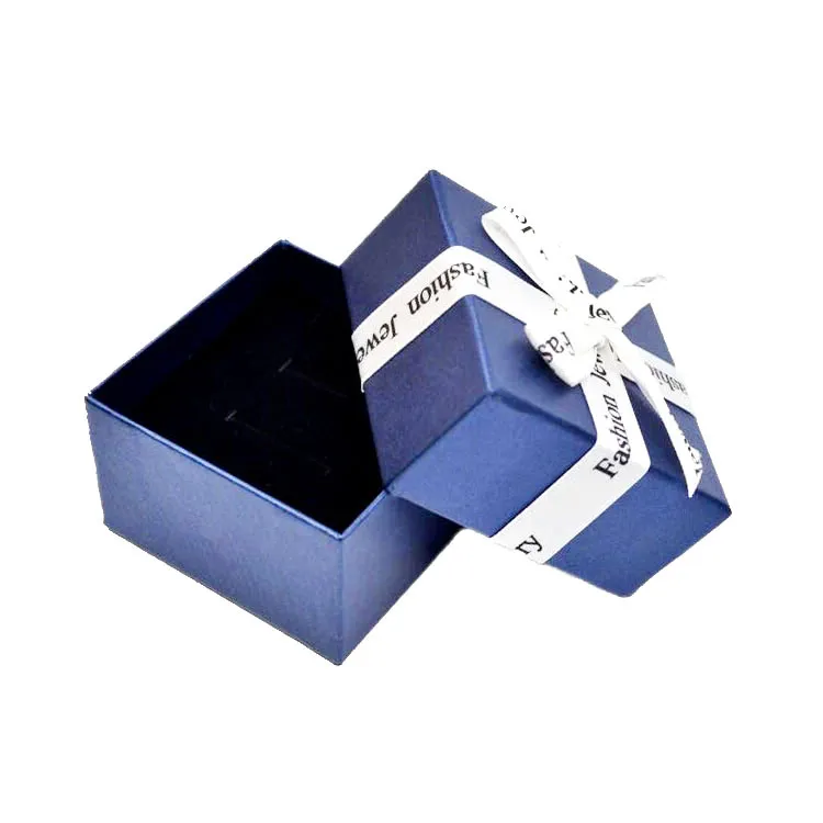 Custom logo print paper jewelry packaging ring boxes