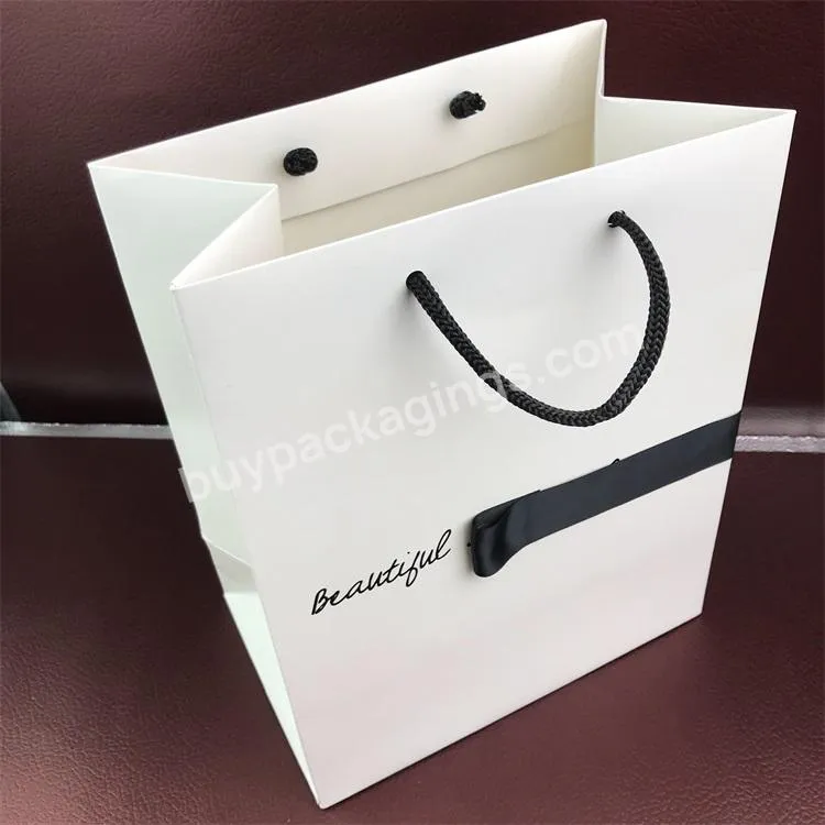 Custom Logo Print Wholesale Delivery Express White Brown Kraft Clothes Paper Bag With Handle And Seal