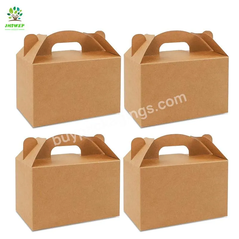 Custom Logo Printed 6*3.5*3.5 Inches Kraft Paper Food Packaging Cake Box With Handle