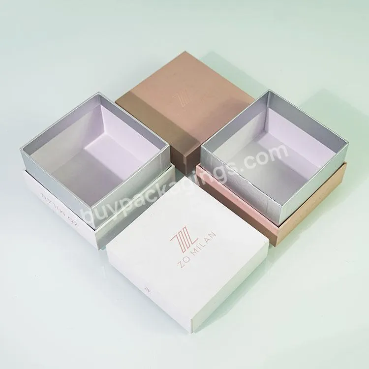 Custom Logo Printed Cardboard Paper Lid And Base Type Pink Jewelry Packaging Box