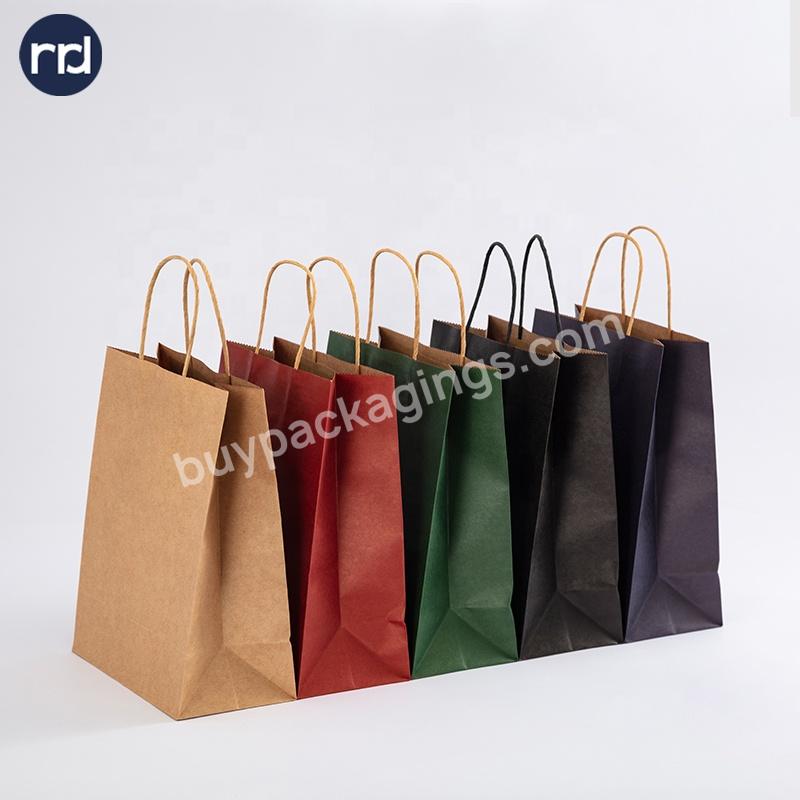 Custom Logo Printed Cheap Eco Recycle Take Away Kraft Paper Bag with Your Own Logo Printed