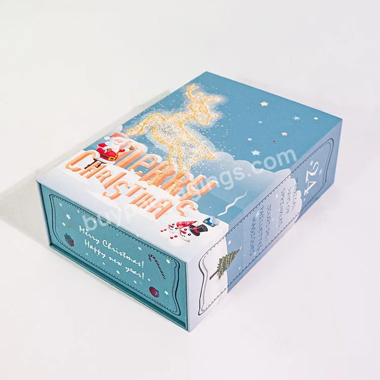 Custom Logo Printed Double Sides Printing Best Quality Advent Calendar Box With Chocolate Candy For 12 24 25 Days