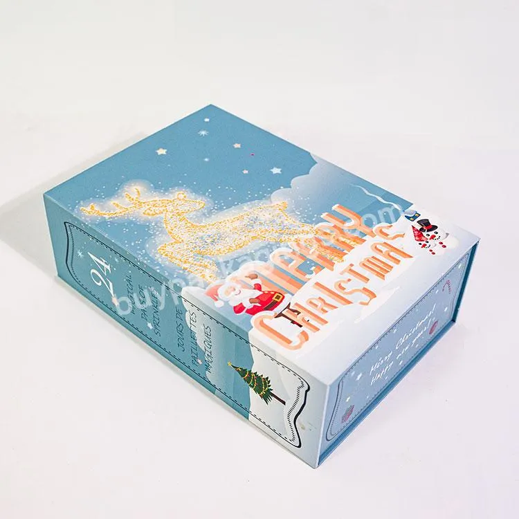 Custom Logo Printed Double Sides Printing Best Quality Advent Calendar Box With Chocolate Candy For 12 24 25 Days