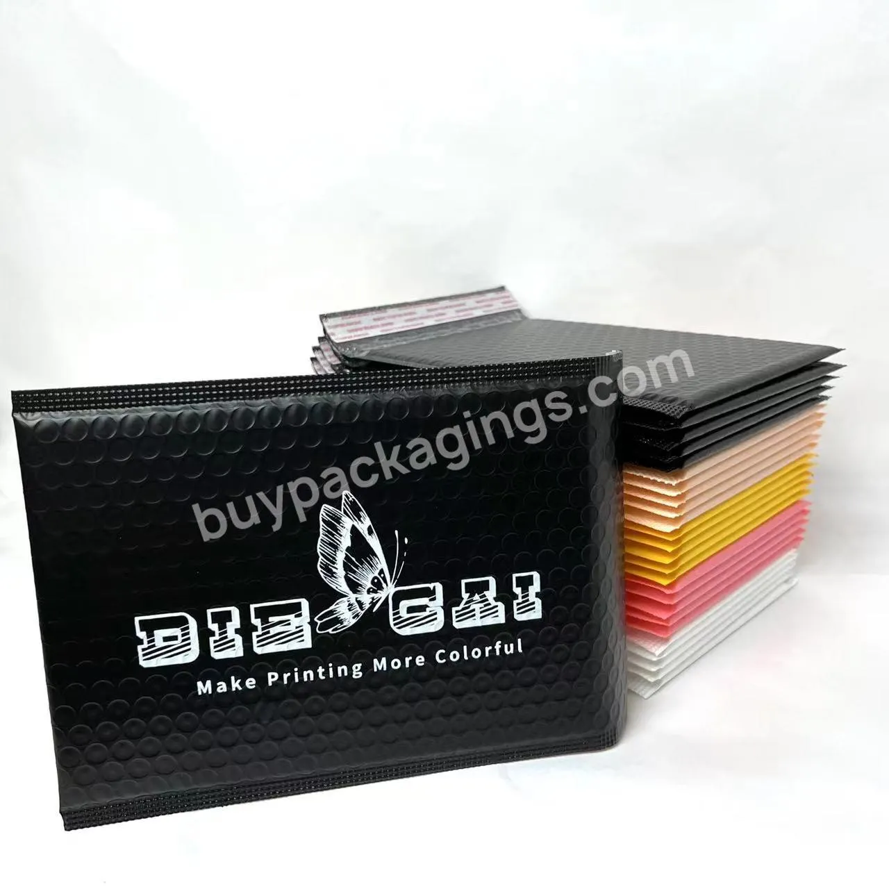 Custom Logo Printed Envelopes Bags Black Mailer Bubble Lining Bubble Mailer Shipping Envelope Mailing Bag